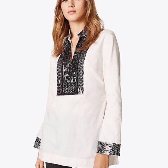 Tory Burch Tops - Tory Burch Embellished 'Tory Tunic'🌺 NWT